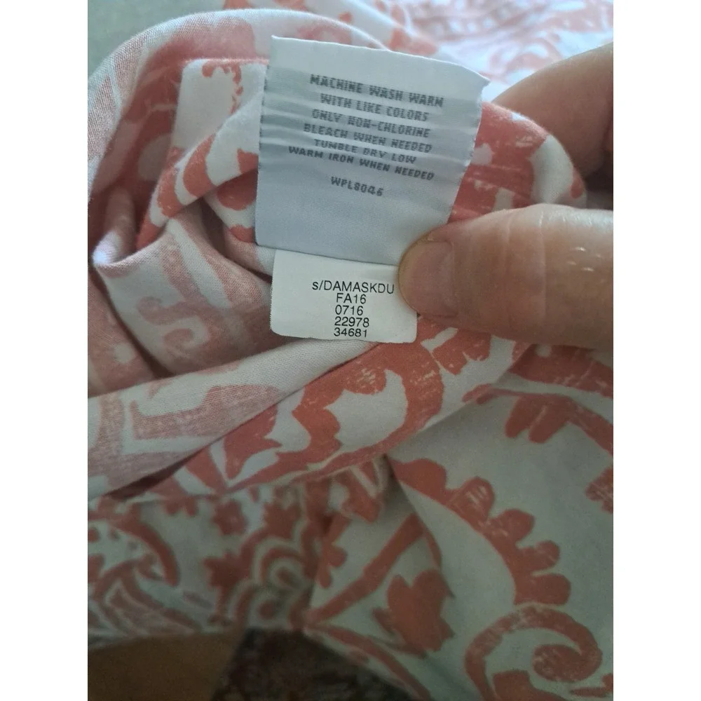 Charter Club Damask 100% Pima Cotton Full / Queen Duvet Comforter Cover